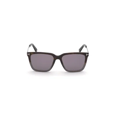 Tom Ford Garrett Smoke Mirror Square Men's Sunglasses Ft0862 56c 56 In Black