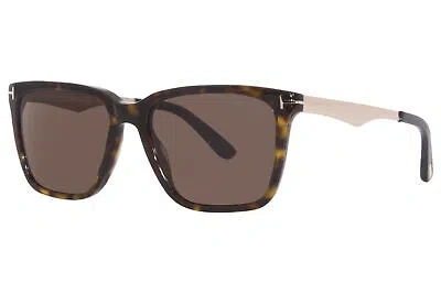 Pre-owned Tom Ford Garrett Tf862 52e Sunglasses Men's Shiny Havana/rose Gold/brown 54mm