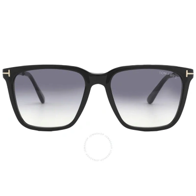 Tom Ford Garrettt Smoke Gradient Square Men's Sunglasses Ft0862 01b 56 In Black