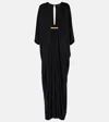 Tom Ford Satin Jersey Kaftan With Golden Belt In Black