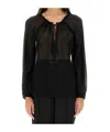 Tom Ford Flowy Silk Georgette Blouse In Black