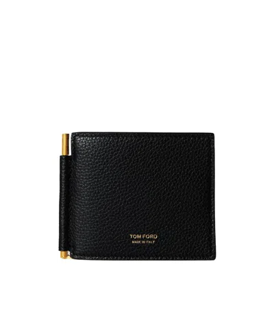 Tom Ford Genuine Leather Wallet In Black