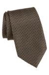 Tom Ford Geo Jacquard Mulberry Silk Tie In Mushroom