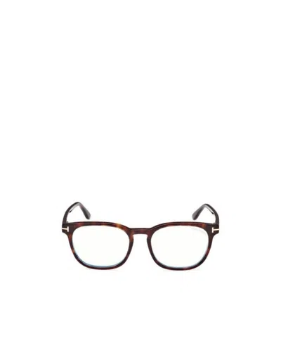 Tom Ford Geometric Frame Flat Mirror In Brown