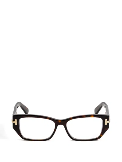 Tom Ford Geometric Frame Glasses In Brown