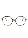 Tom Ford Geometric-frame Glasses In Brown