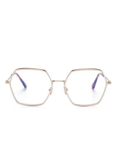 Tom Ford Brille Mit Geometrischem Gestell In Gold