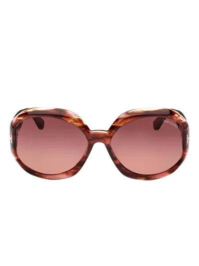 Tom Ford Geometric-frame Sunglasses In Red