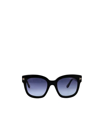 Tom Ford Geometric Frame Sunglasses In Black