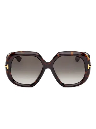 Tom Ford Geometric-frame Sunglasses In Brown