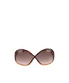 Tom Ford Geometric Frame Sunglasses In Brown