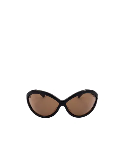 Tom Ford Geometric Frame Sunglasses In Brown