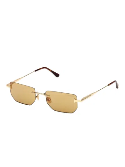Tom Ford Geometric-frame Sunglasses In Gold