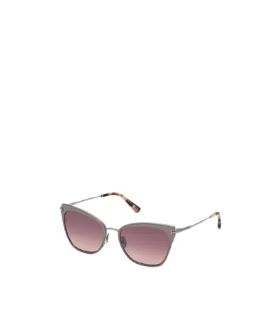 Tom Ford Geometric Frame Sunglasses In Gray
