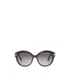 Tom Ford Icon 57mm Gradient Round Sunglasses In Shiny Black  Gradient Smoke