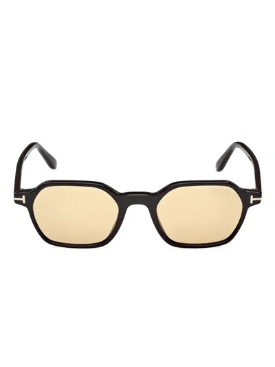 Tom Ford Geometric Ft1301 Sunglasses In Brown
