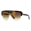 Tom Ford Geometric Full Rim, With A Dark Havana Frame And Brown Gradient Mirror Lens. In Brown