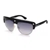 Tom Ford Geometric Full Rim, With A Dark Havana Frame And Brown Gradient Mirror Lens. In Black