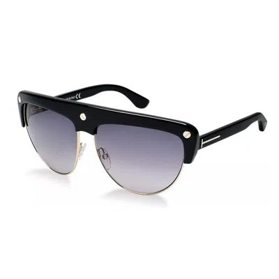 Tom Ford Geometric Full Rim, With A Dark Havana Frame And Brown Gradient Mirror Lens. In Black
