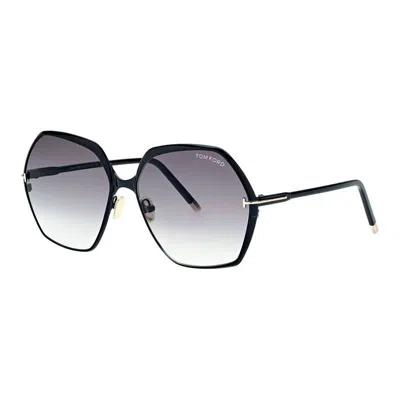 Tom Ford Geometric Full Rim, With A Rose Gold Frame And Gradient Rose Lens.
