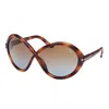 Tom Ford Geometric Full Rim, With A Shiny Black Frame And Gradient Smoke Lens. In Brown
