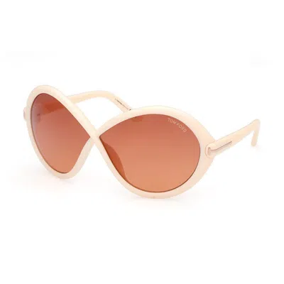 Tom Ford Geometric Full Rim, With A Shiny Black Frame And Gradient Smoke Lens. In Multi