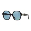 Tom Ford Geometric Full Rim, With A Shiny Black Frame And Smoke Blue Lens. In Black