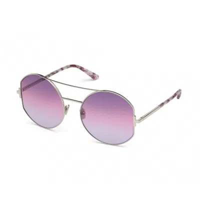Tom Ford Geometric Full Rim, With A Silver Frame And Gradient Violet Grey Lens.