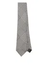 Tom Ford Houndstooth Check Mulberry Silk Tie In Neutral