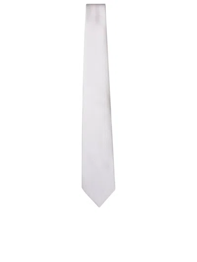 Tom Ford Geometric Pattern Cream Tie In White