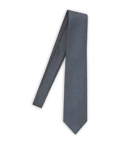 Tom Ford Geometric Pattern Silk Tie In Transparent