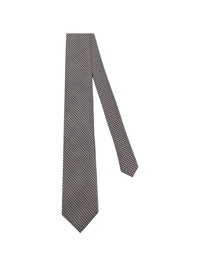 Tom Ford Geometric-pattern Tie In Black