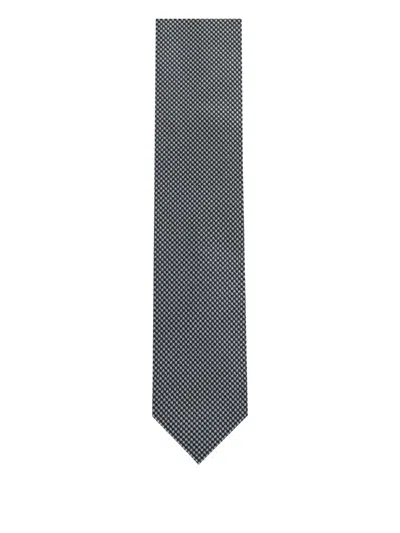 Tom Ford Geometric-pattern Tie In Blue
