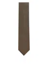 Tom Ford Silk Tie With Micro Pattern In Brown