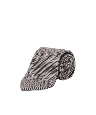 Tom Ford Geometric Pattern Tie In Gray