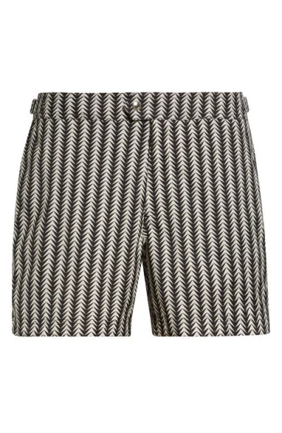 Tom Ford Geometric Print Compact Swim Trunks In Multi