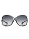 Tom Ford Geometric Semi-rim Sunglasses In Gray