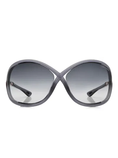 Tom Ford Geometric Semi-rim Sunglasses In Gray