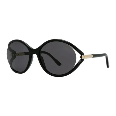 Tom Ford Geometric Semi Rim, With A Blonde Havana Frame And Brown Lens.