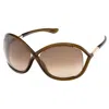 Tom Ford Geometric Semi Rim, With A Dark Brown Frame And Brown Gradient Lens.