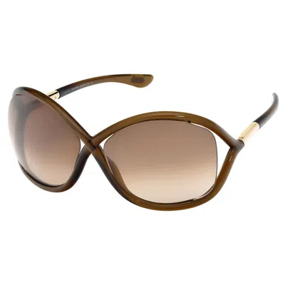 Tom Ford Geometric Semi Rim, With A Dark Brown Frame And Brown Gradient Lens.
