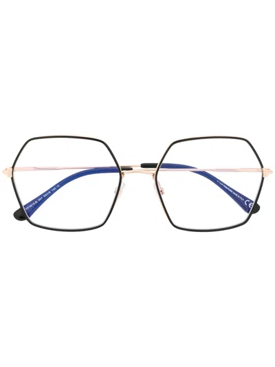 Tom Ford Geometric Shaped Glasses In Metallic