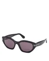 Tom Ford Solange-02 Acetate Butterfly Sunglasses In Black/purple Solid