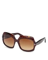 Tom Ford Ren Round Sunglasses In Havana/brown Gradient