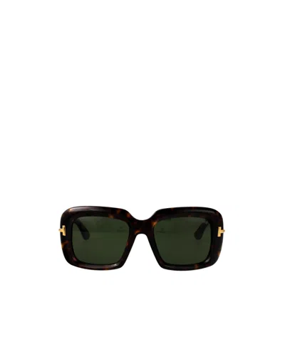 Tom Ford Geometric Sunglasses In Brown