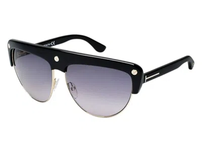 Pre-owned Tom Ford Geometric Sunglasses In Black (ft0318 01b)