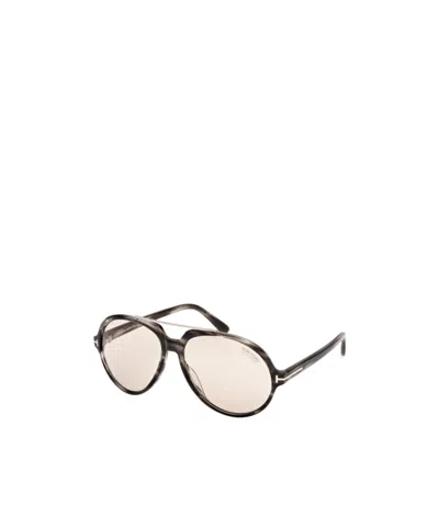 Tom Ford Geometric Sunglasses In White