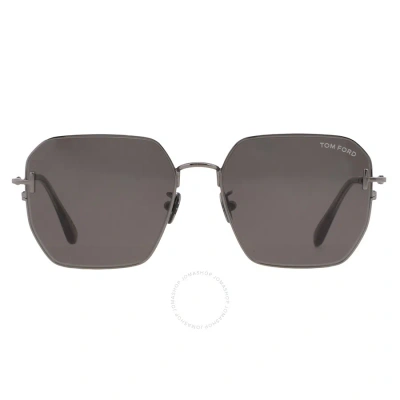 Tom Ford Geometric Unisex Sunglasses Ft0967-k 08a 56 In N/a