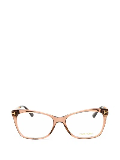 Tom Ford Geometric-frame Glasses In Brown