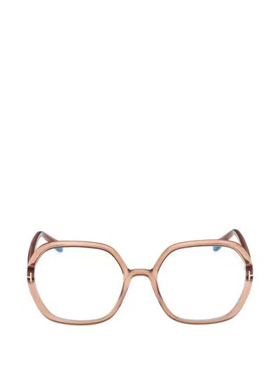 Tom Ford Geometric-frame Glasses In Transparent